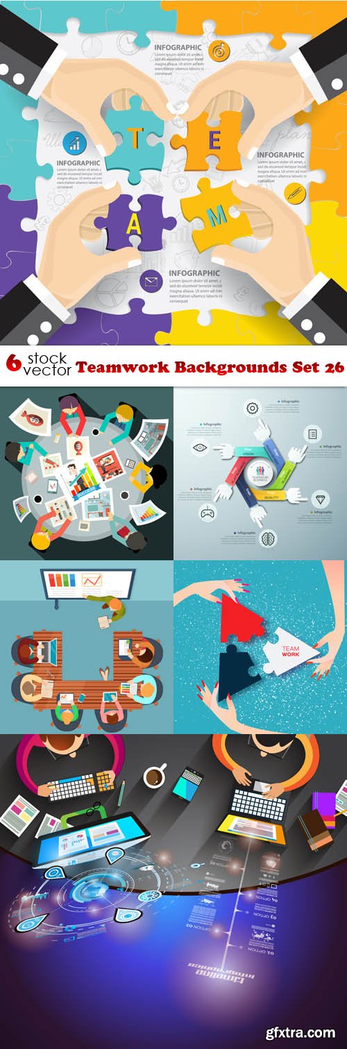 Vectors - Teamwork Backgrounds Set 26