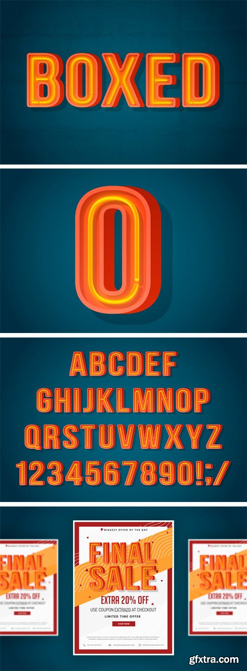 CM - Boxed Neon Font 1867153