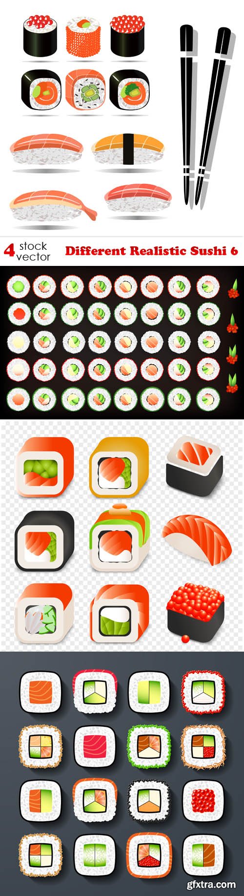 Vectors - Different Realistic Sushi 6