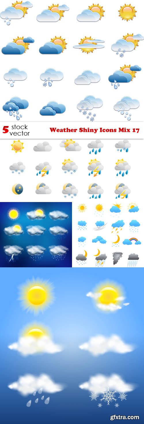 Vectors - Weather Shiny Icons Mix 17