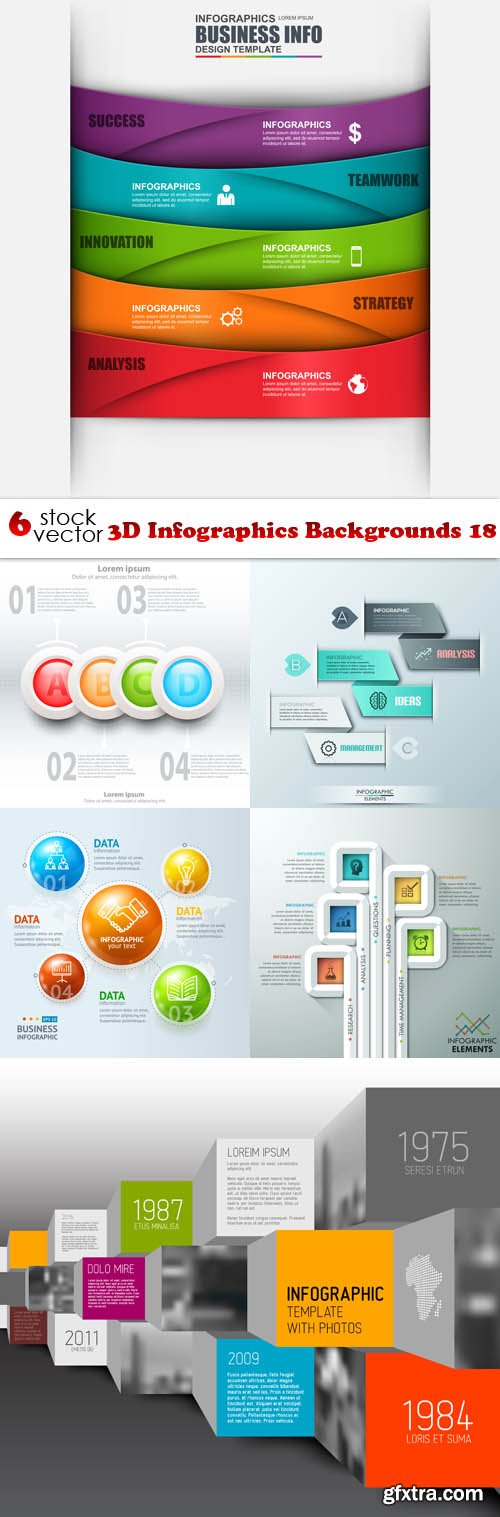 Vectors - 3D Infographics Backgrounds 18