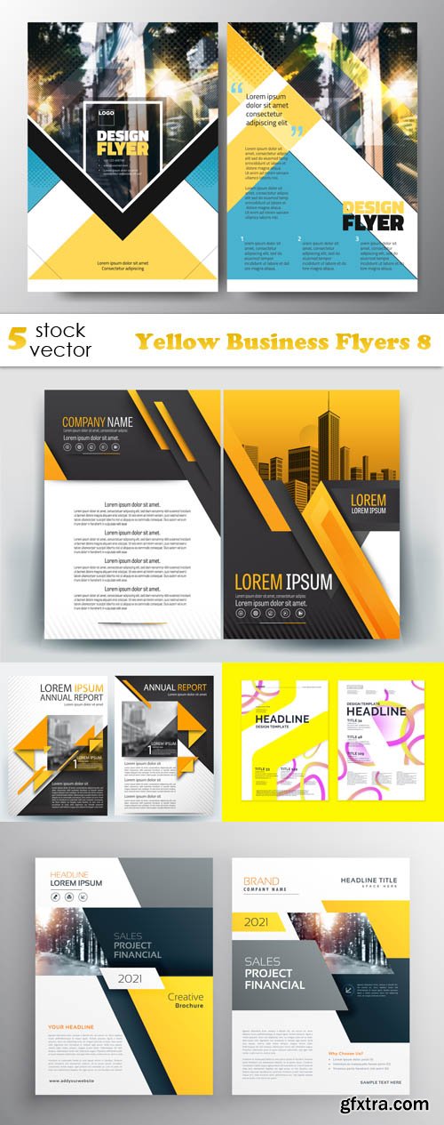 Vectors - Yellow Business Flyers 8