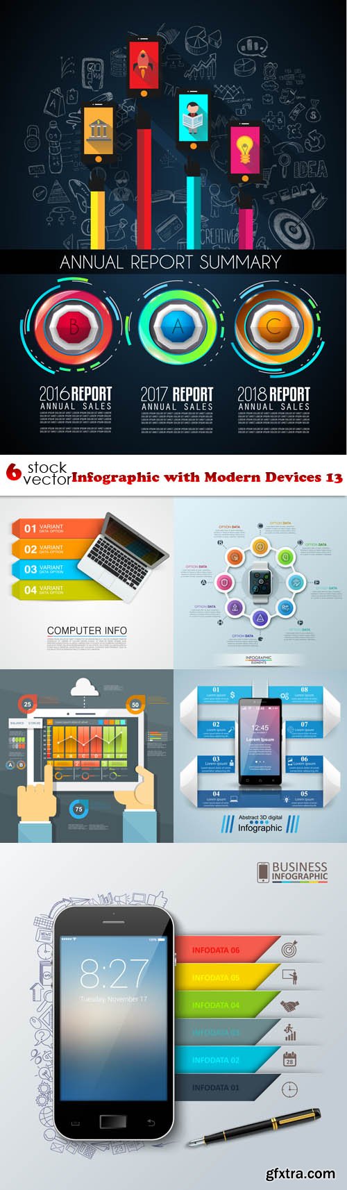 Vectors - Infographic with Modern Devices 13