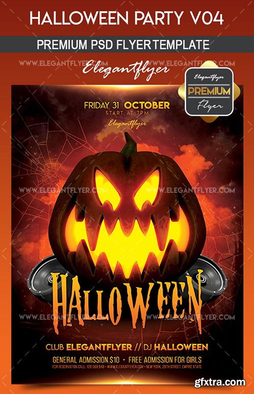 Halloween Party V04 – Flyer PSD Template + Facebook Cover
