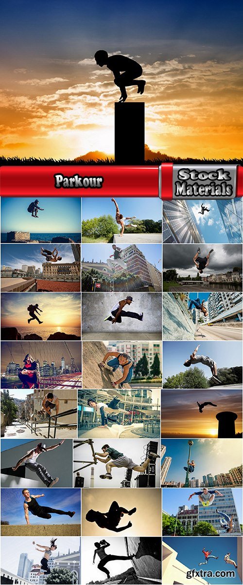 Parkour jump to overcome obstacles in the city stunt 25 HQ Jpeg