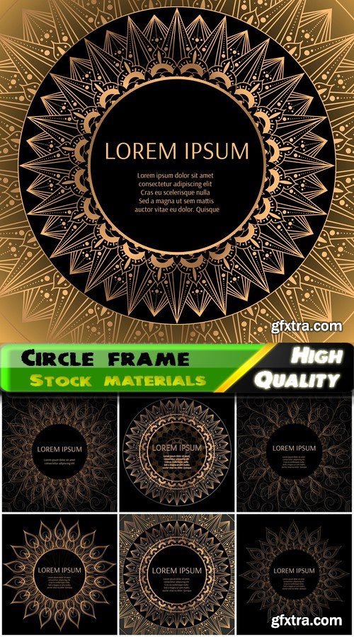 Luxury Art Deco Circle Ornamental Mandala Frame 25xEPS