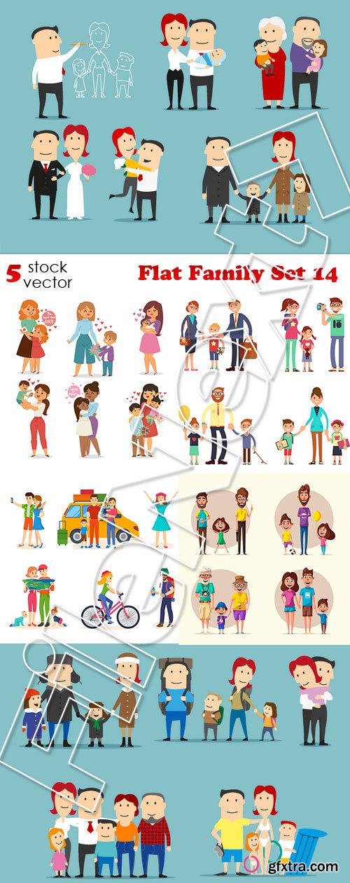 Vectors - Flat Family Set 14