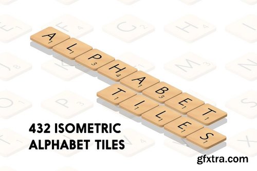 CreativeMarket Isometric Alphabet Tiles 1919849