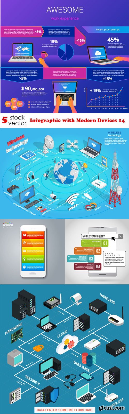 Vectors - Infographic with Modern Devices 14