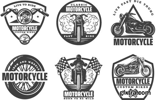 Vectors - Retro Motorcycle Labels 3