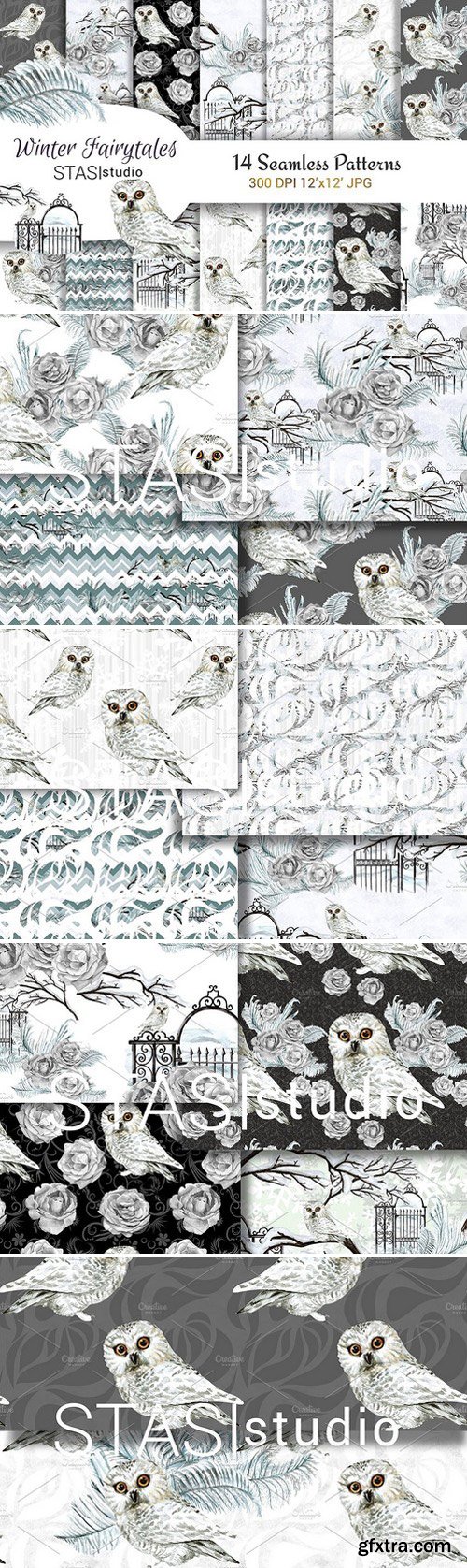 CM - Watercolor White Owl Paper Pack 1834543