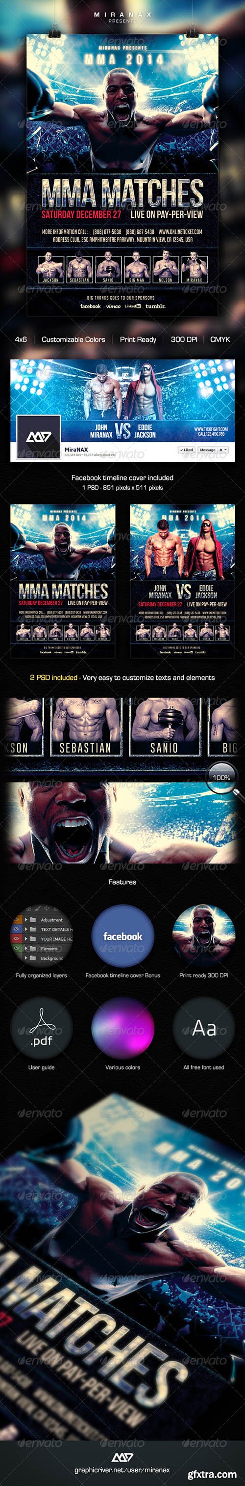 Graphicriver MMA / UFC / Boxing Fight Flyer Template 6002393