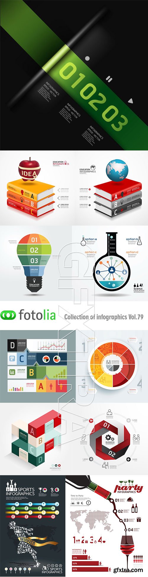 Collection of Infographics Vol.79, 25xEPS