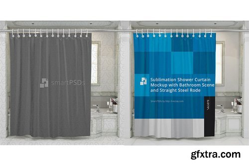 CM - Sublimation Shower Curtain Mockup 1869922