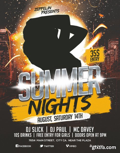 Summer Nights Flyer Template + Facebook Cover