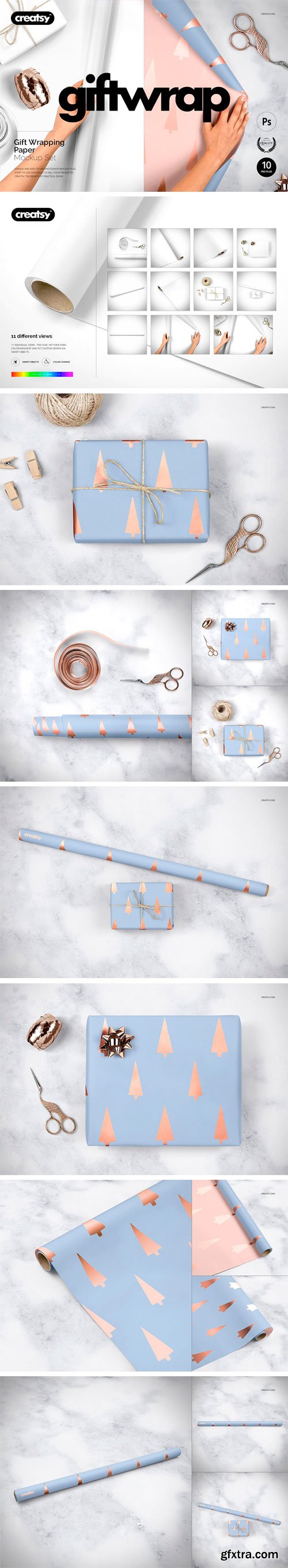 CM - Gift Wrapping Paper Mockup Set 1867279