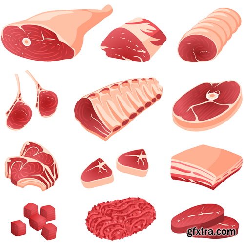 Vectors - Different Meat Products Set 2
