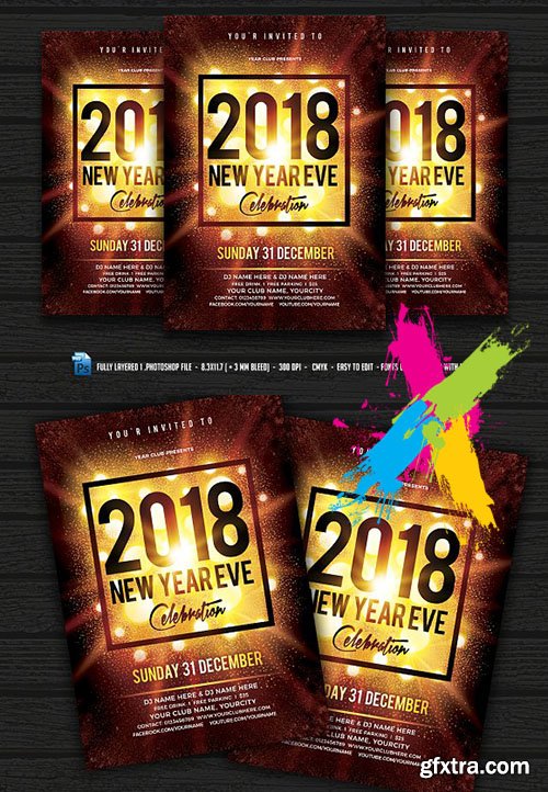 CreativeMarket - New Year Celebration Flyer 1917014