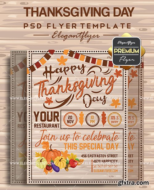 Thanksgiving Day V03 – Flyer PSD Template + Facebook Cover