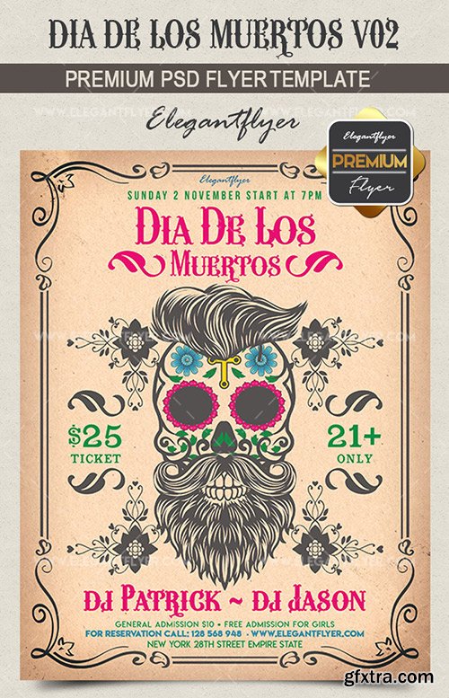 Dia De Los Muertos V02 – Flyer PSD Template + Facebook Cover