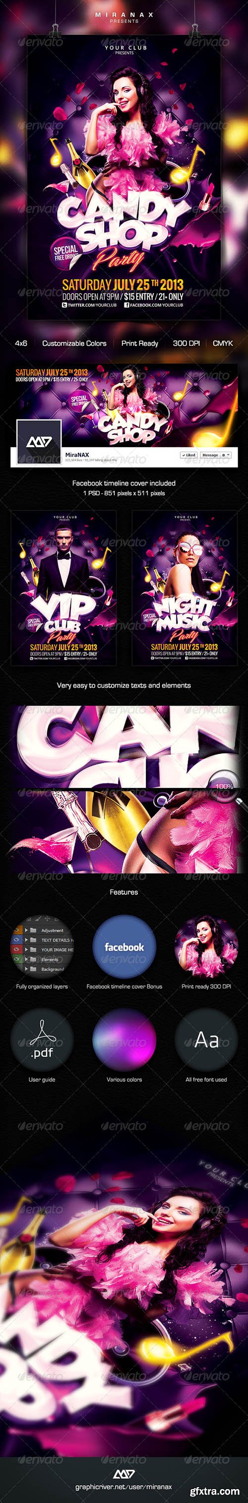 Graphicriver Girl Night / Candy Shop Party Flyer 4521794