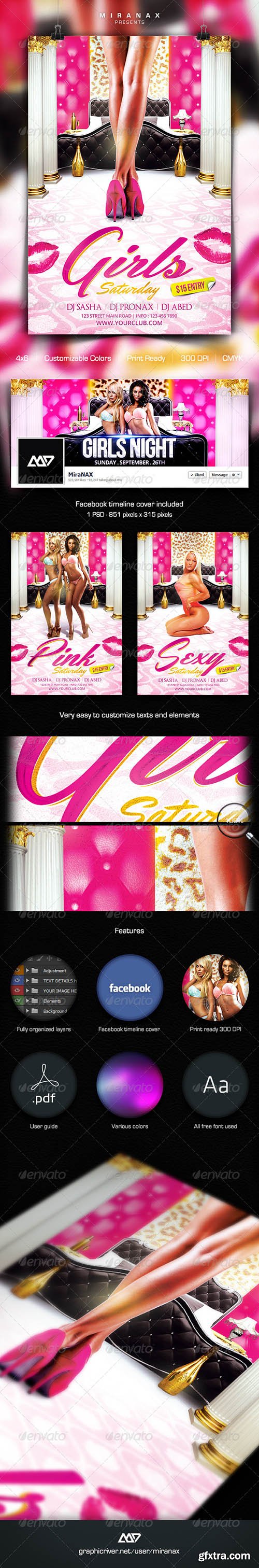 Graphicriver Sexy Girls / Ladies Night Party Flyer Template 6483837