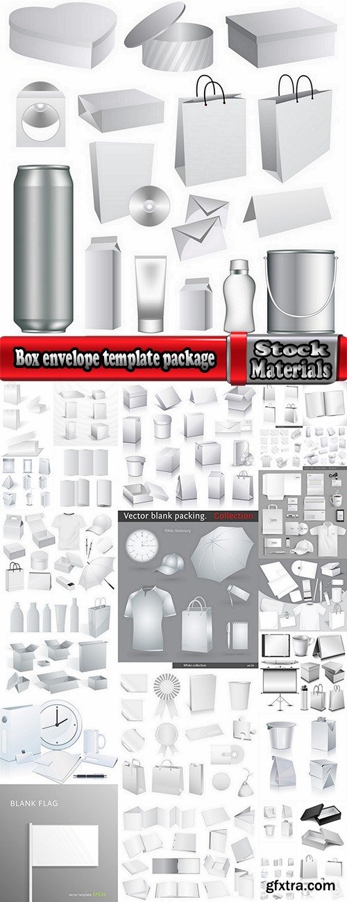Box envelope template package example of the clich? tube bottle 25 EPS