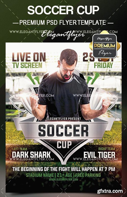 Soccer Cup – Flyer PSD Template + Facebook Cover