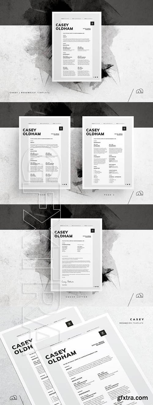 CreativeMarket - Resume CV - Casey 1918999