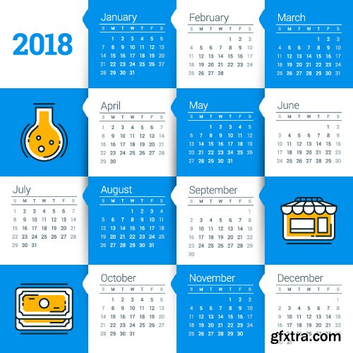 Vectors - 2018 Calendars Set 7