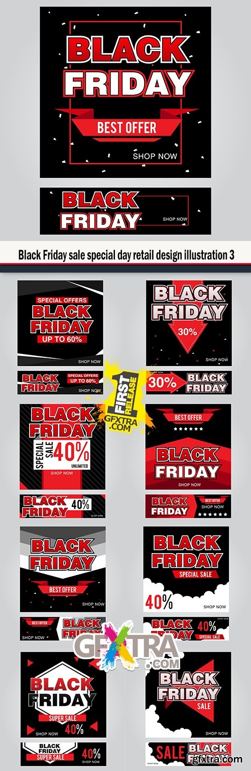 Black Friday sale special day retail design illustration 3