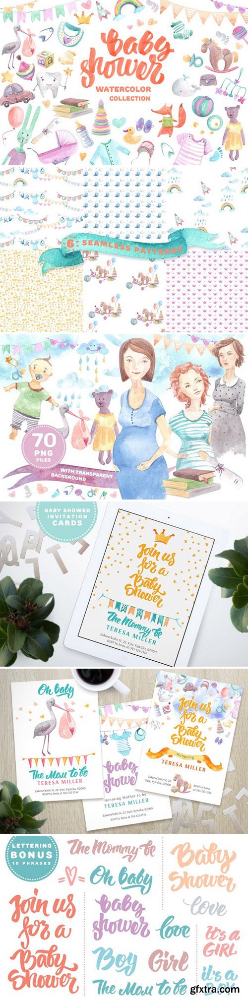 CM - Baby shower watercolor collection 1872541