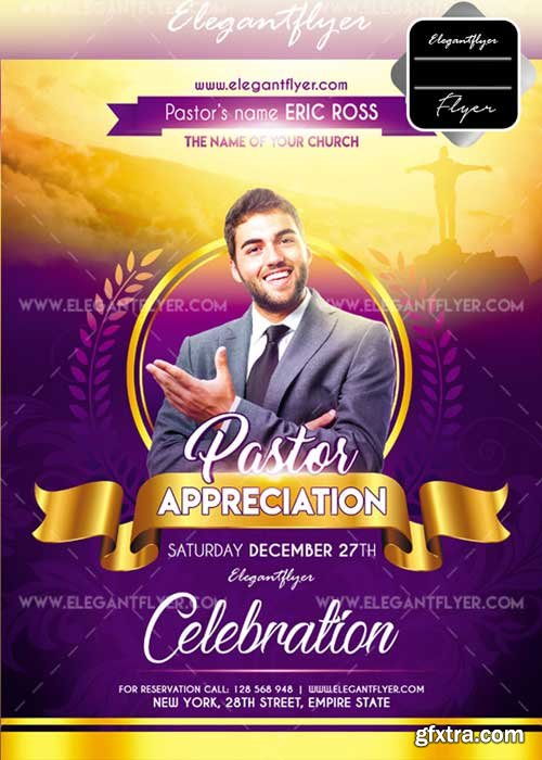 Pastor Appreciation V19 Flyer PSD Template + Facebook Cover