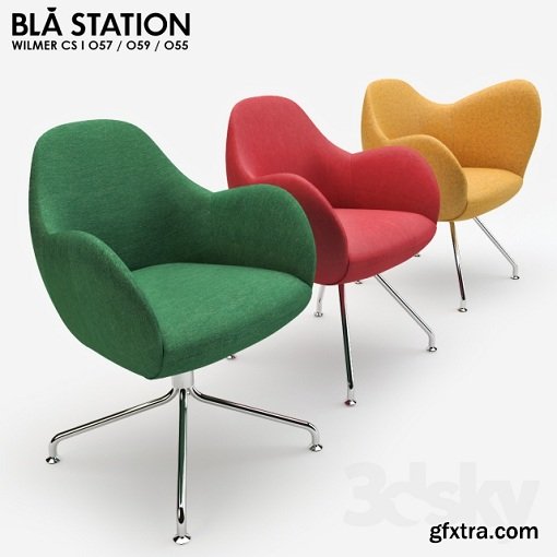 Bla Station Wilmer Armchair Set 3d model