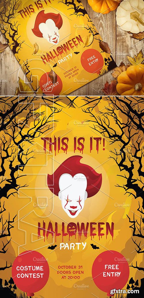 CreativeMarket - Halloween Event IT Flyer Poster 1967547