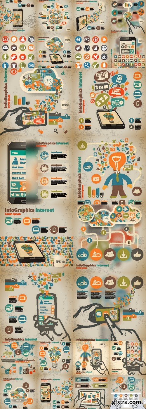 Infographic technology in vintage style