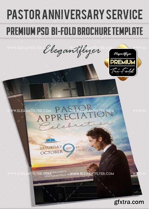 Pastor Appreciation V25 Premium Bi-Fold PSD Brochure Template