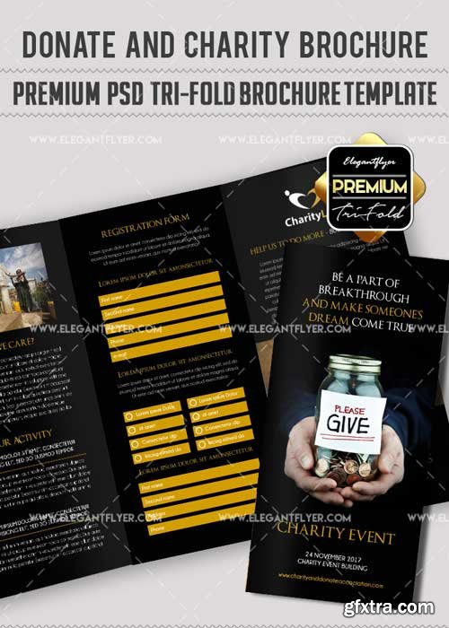 Charity Event V12 Premium Tri-Fold PSD Brochure Template