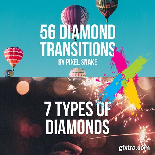 56 Diamond Offset Transitions - Premiere Pro Templates