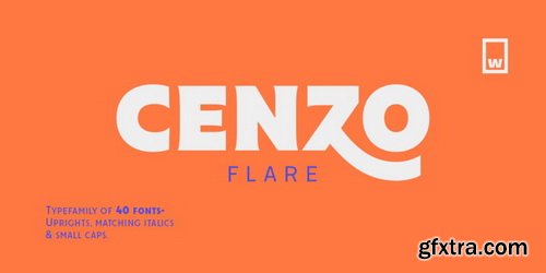 Cenzo Flare Font Family (RETAIL)