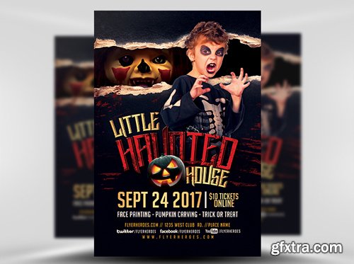 Little Haunted House (Kids) Flyer Template