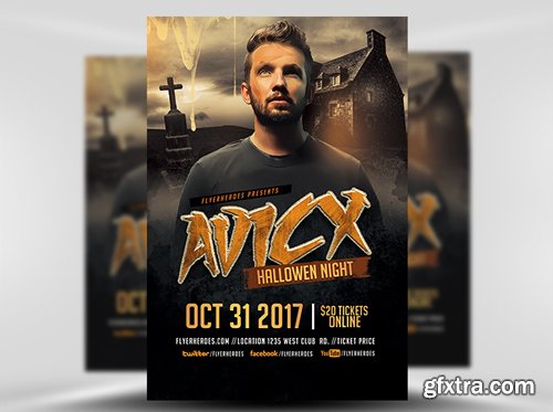 Avicx Halloween Night DJ Flyer Template