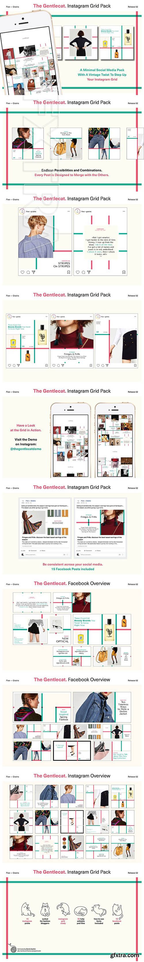 CreativeMarket - The Gentlecat Instagram Grid Pack 1925761
