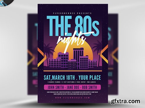 80s Night Music Flyer Template