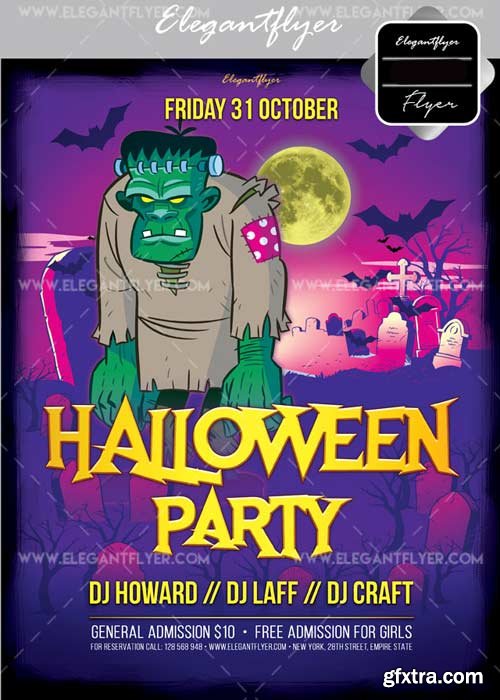 Halloween Party V24 2017 Flyer PSD Template + Facebook Cover