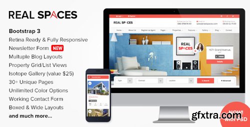 ThemeForest - Real Spaces v1.4.1 - Responsive Real Estate Template - 7542651