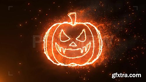 MA - Halloween Burning Pumpkin