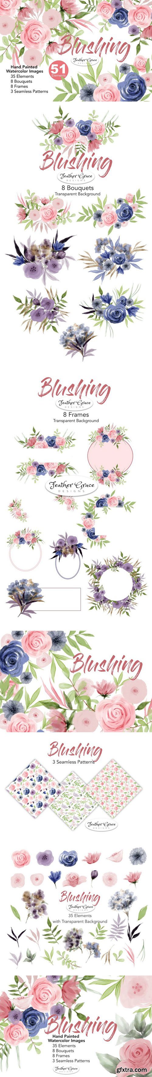CM - Watercolor Flower Clipart - Blushing 1870446