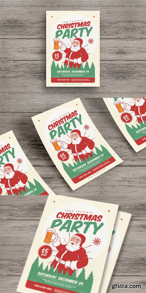 Retro Christmas Party Flyer