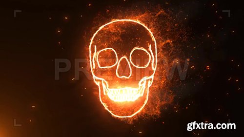 MA - Halloween Burning Skull